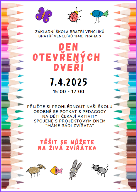 Den otevřených dveří - pondělí 7. 4. 2025 15:00 - 17:00