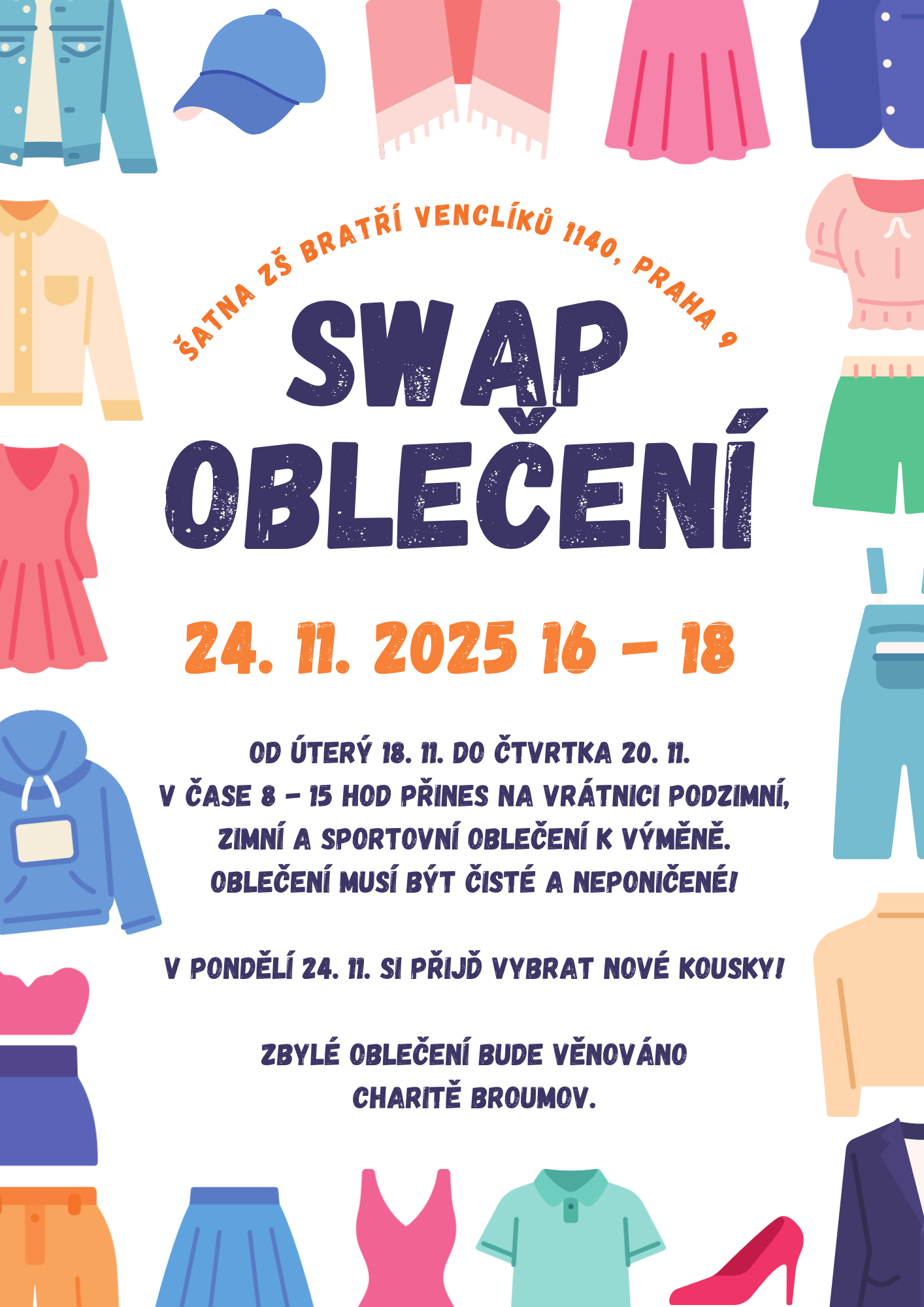 POZVÁNKA NA SWAP PODZIMNÍHO, ZIMNÍHO A SPORTOVNÍHO OBLEČENÍ