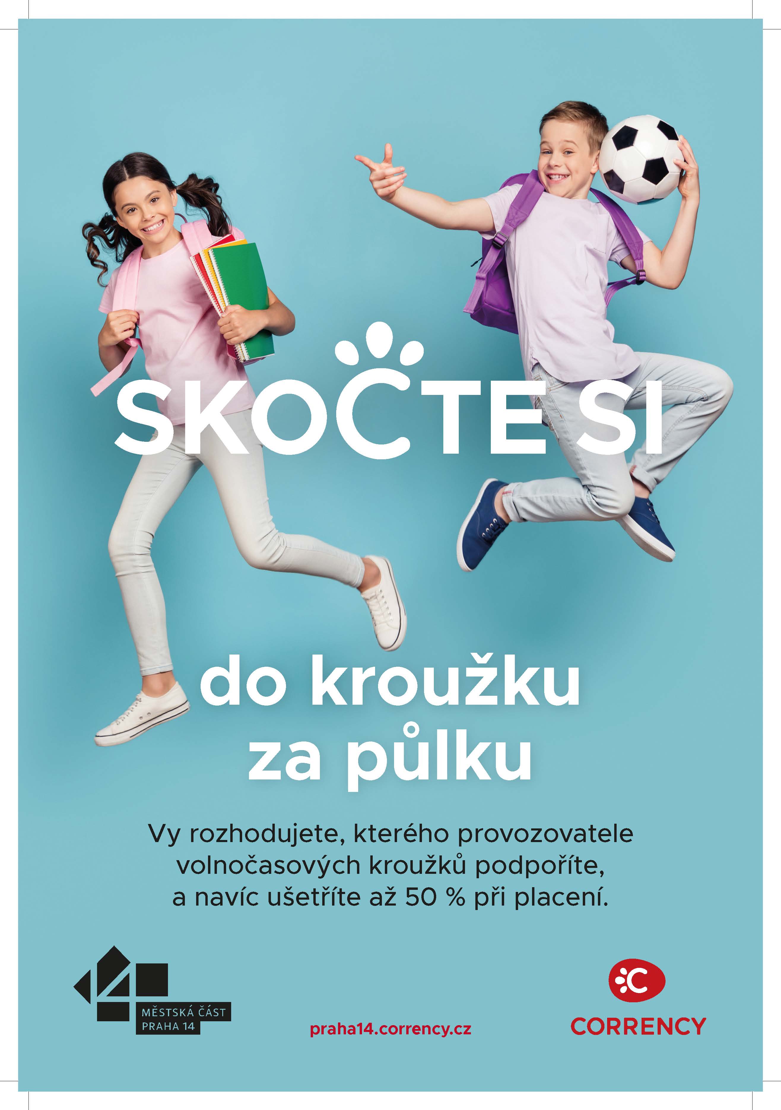 Získejte příspěvek na volnočasové aktivity svých dětí. Zaregistrujte se do Corrency